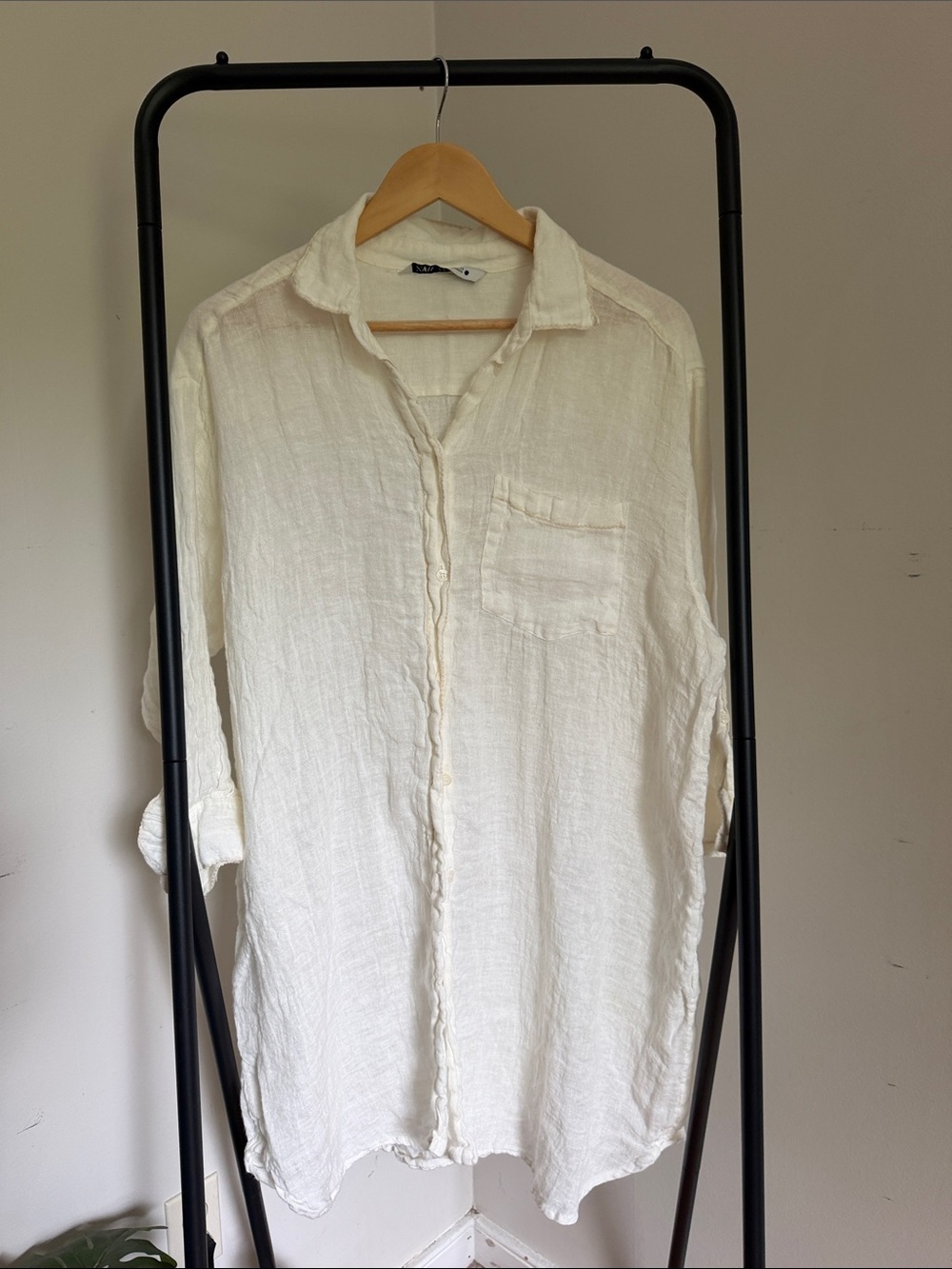ZARA Linen Shirt Dress Coverup